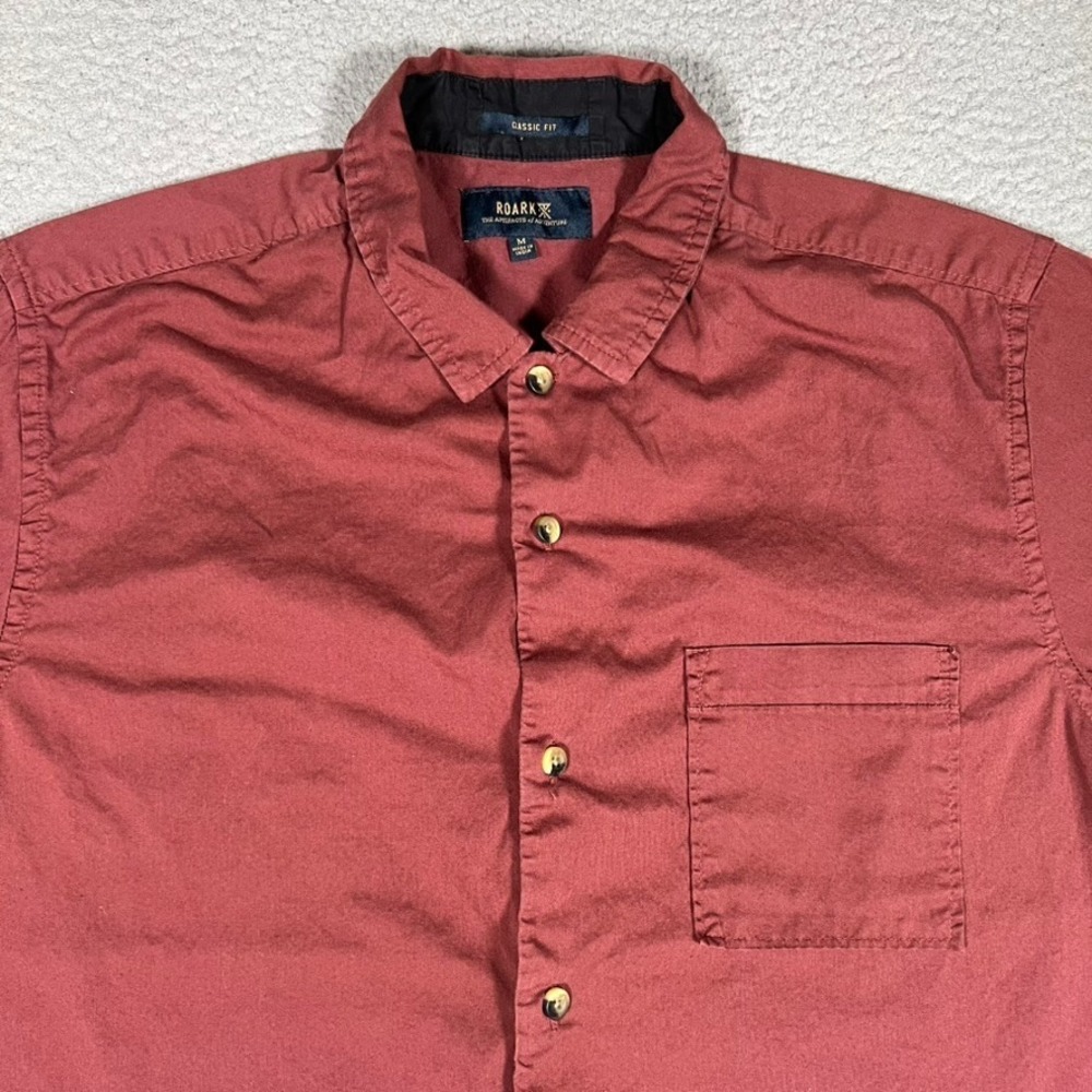 Roark Men's Casual Button-Down Shirt in Dusty Red
